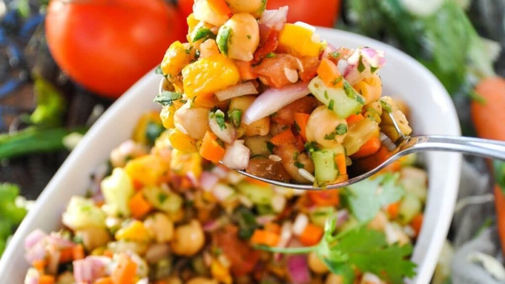 Mango chickpea salad